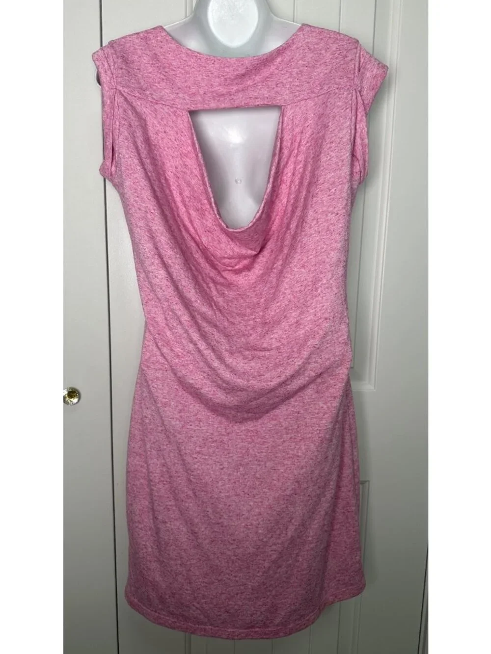 Athleta Charisma Dress Draped, Paradise Pink Heather, Keyhole Back, Size Small - Picture 6 of 6